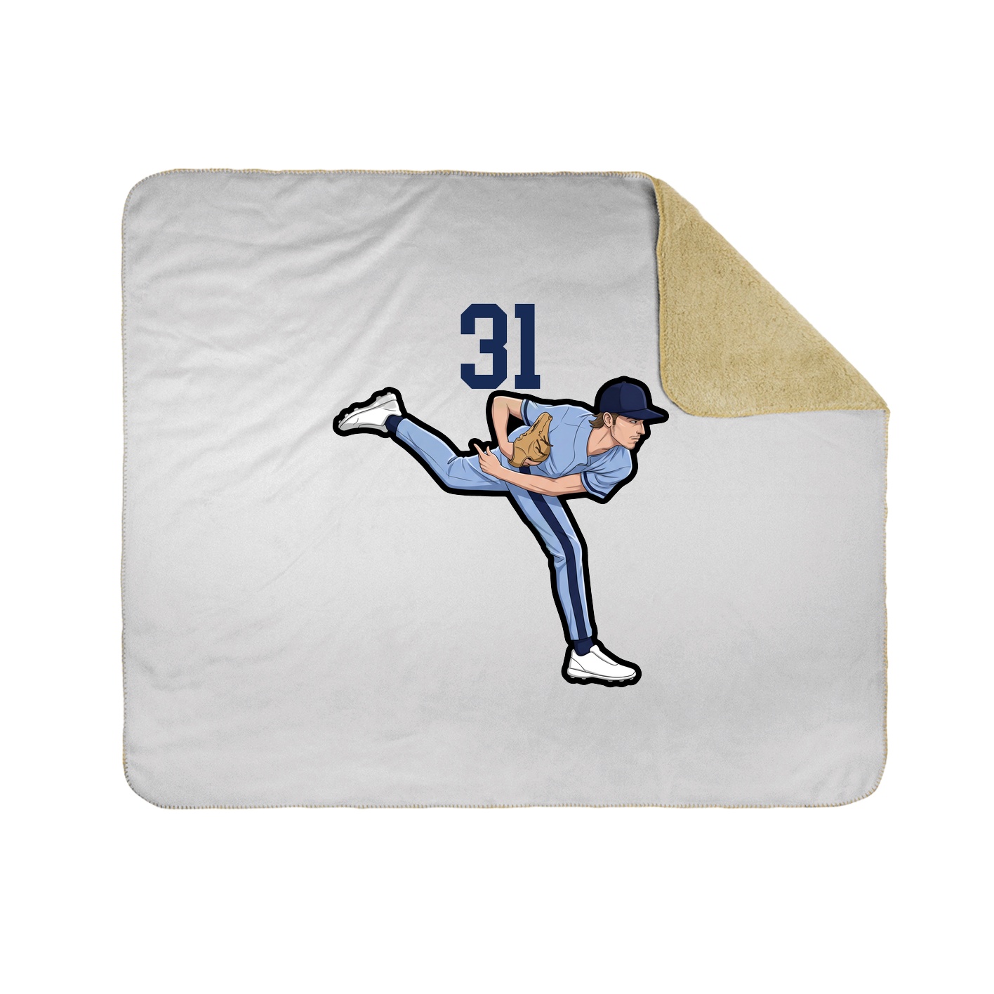 Throw Blanket — Number Top in White