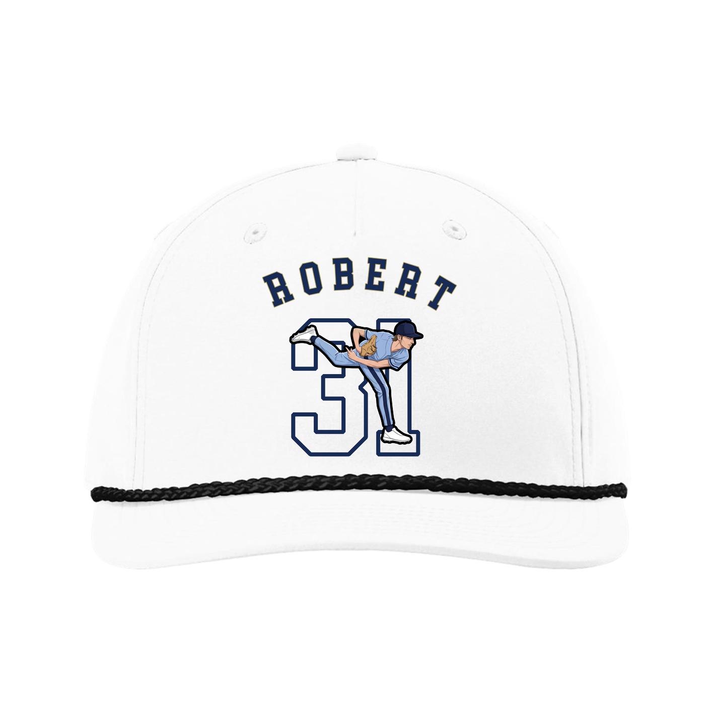 Five-Panel Classic Rope Cap — Shirsey Arch in White