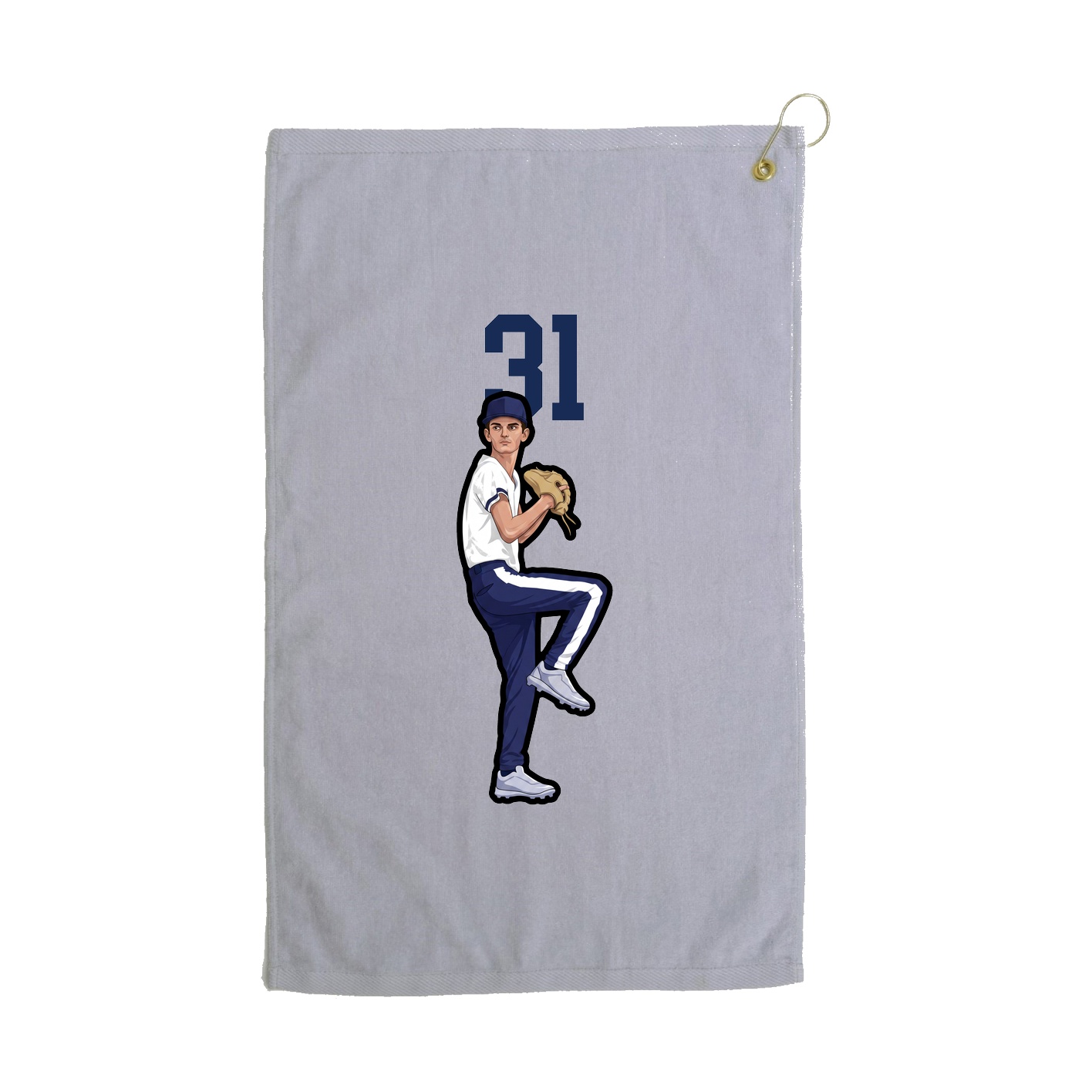 Golf Towel — Number Top in Grey