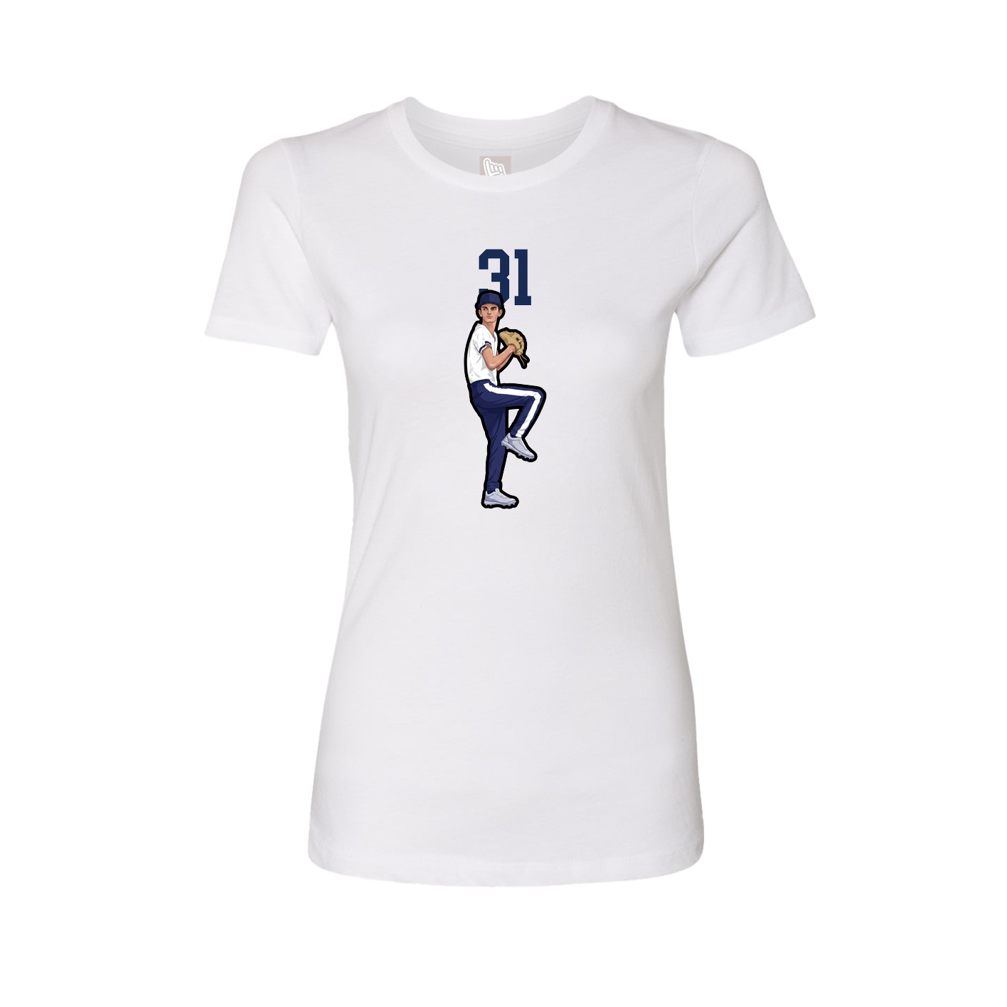 Fitted Women's Tee — Number Top in White