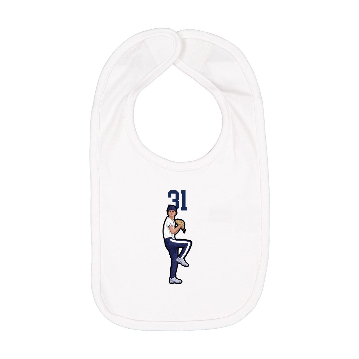 Infant Bib — Number Top in White