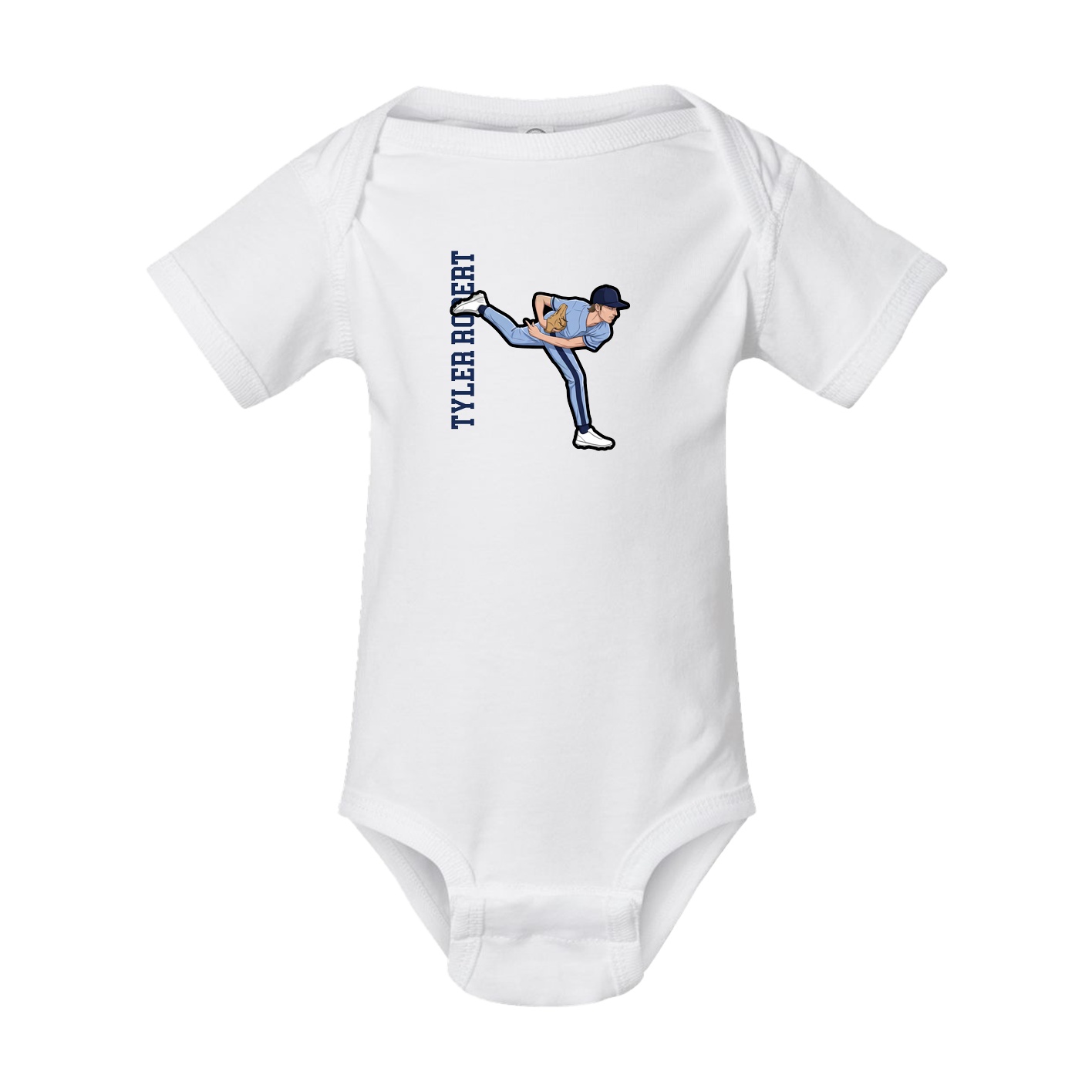 Baby Onesie — Name Vertical in White