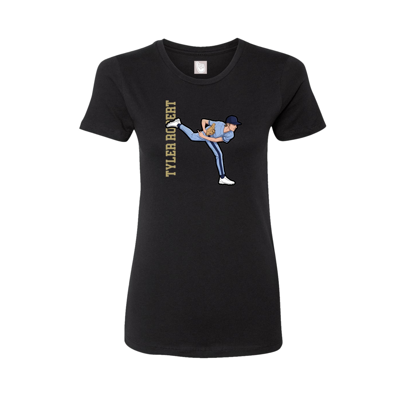 Fitted Women's Tee — Name Vertical in Black
