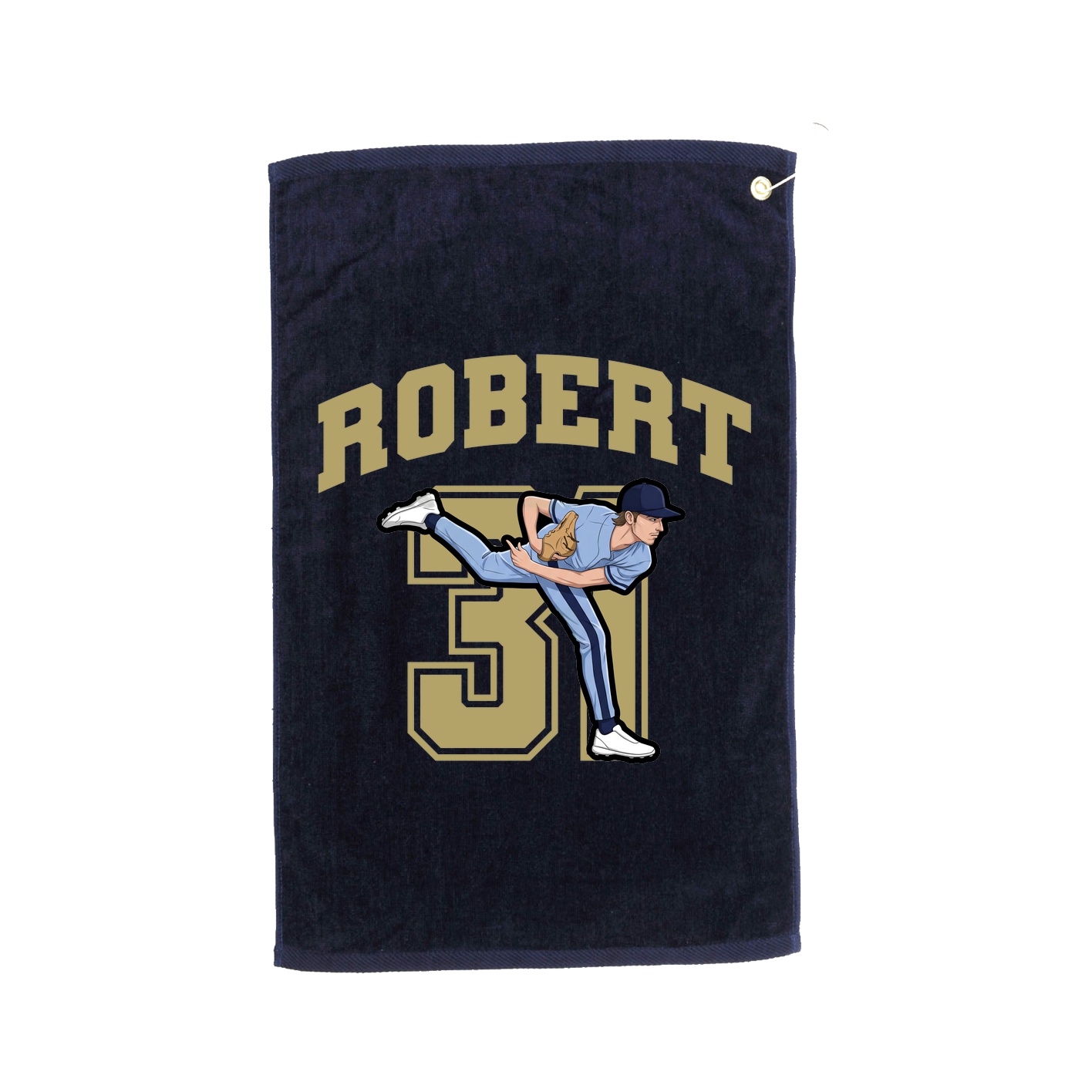 Golf Towel — Number in Navy