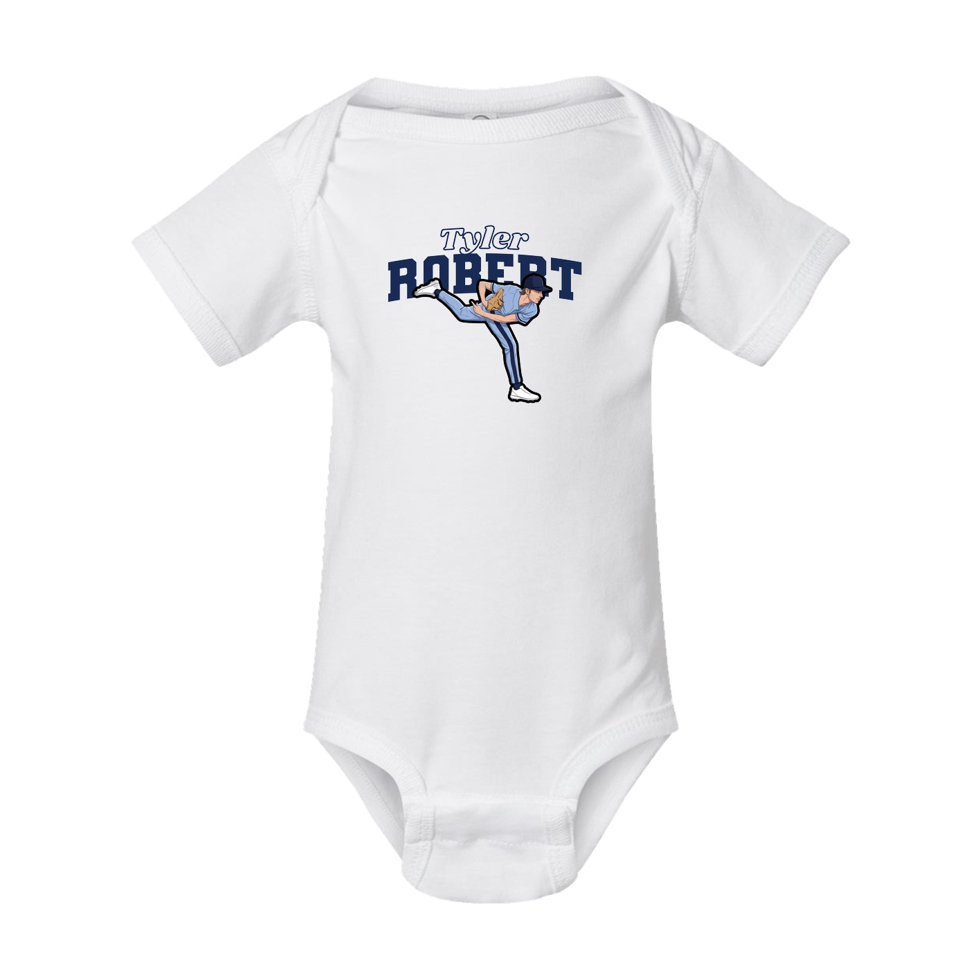 Baby Onesie — Name Arch in White