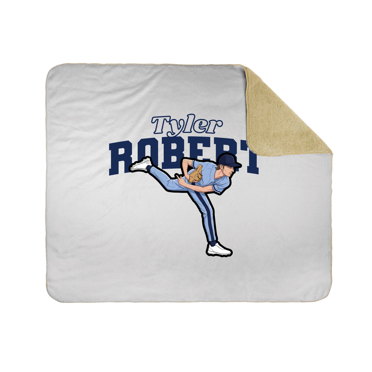 Throw Blanket — Name Arch in White