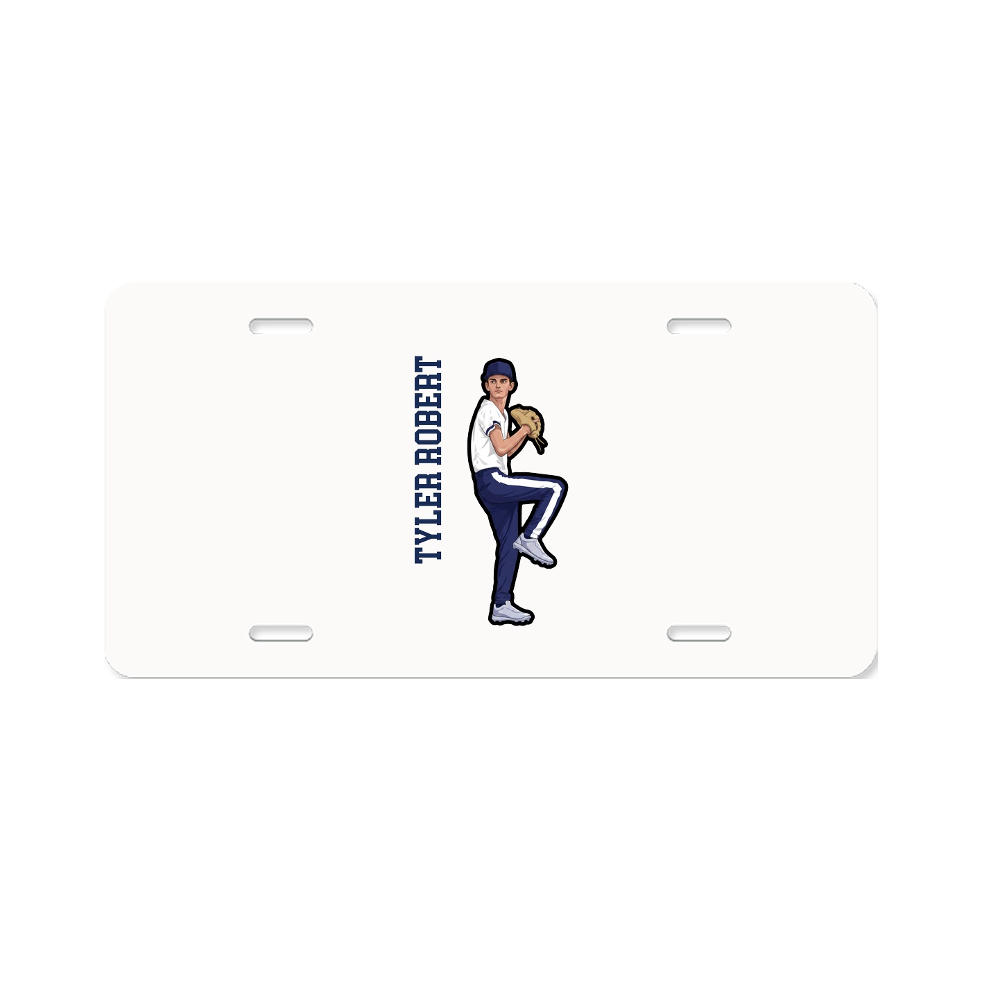 License Plate — Name Vertical in Classic