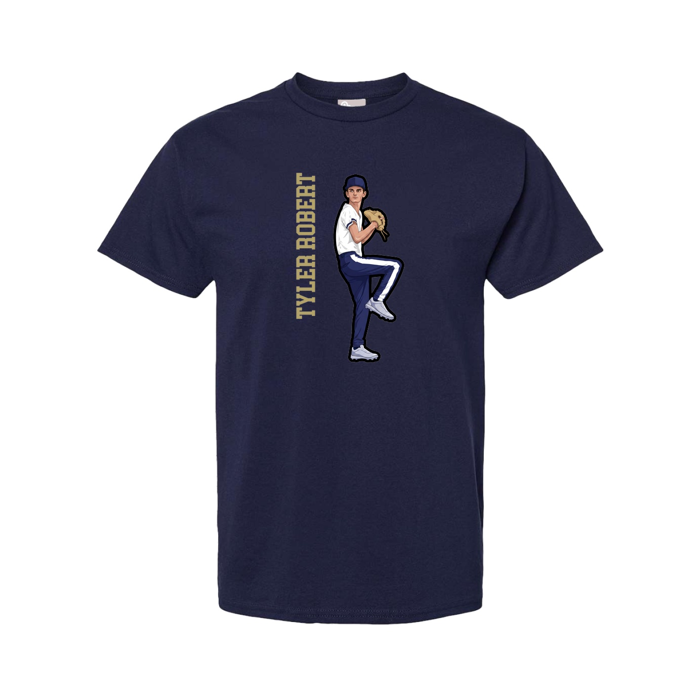 Youth Tee — Name Vertical in Navy
