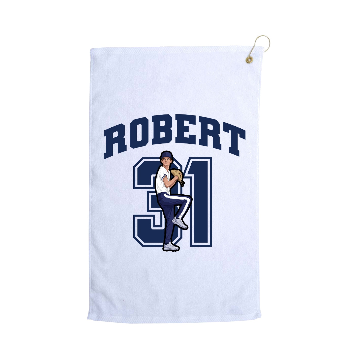 Golf Towel — Number in White