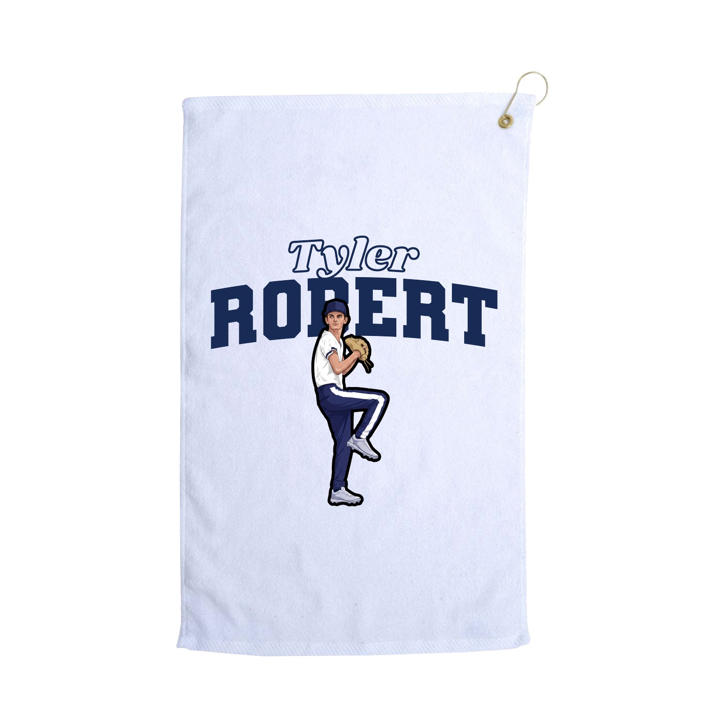 Golf Towel — Name Arch in White