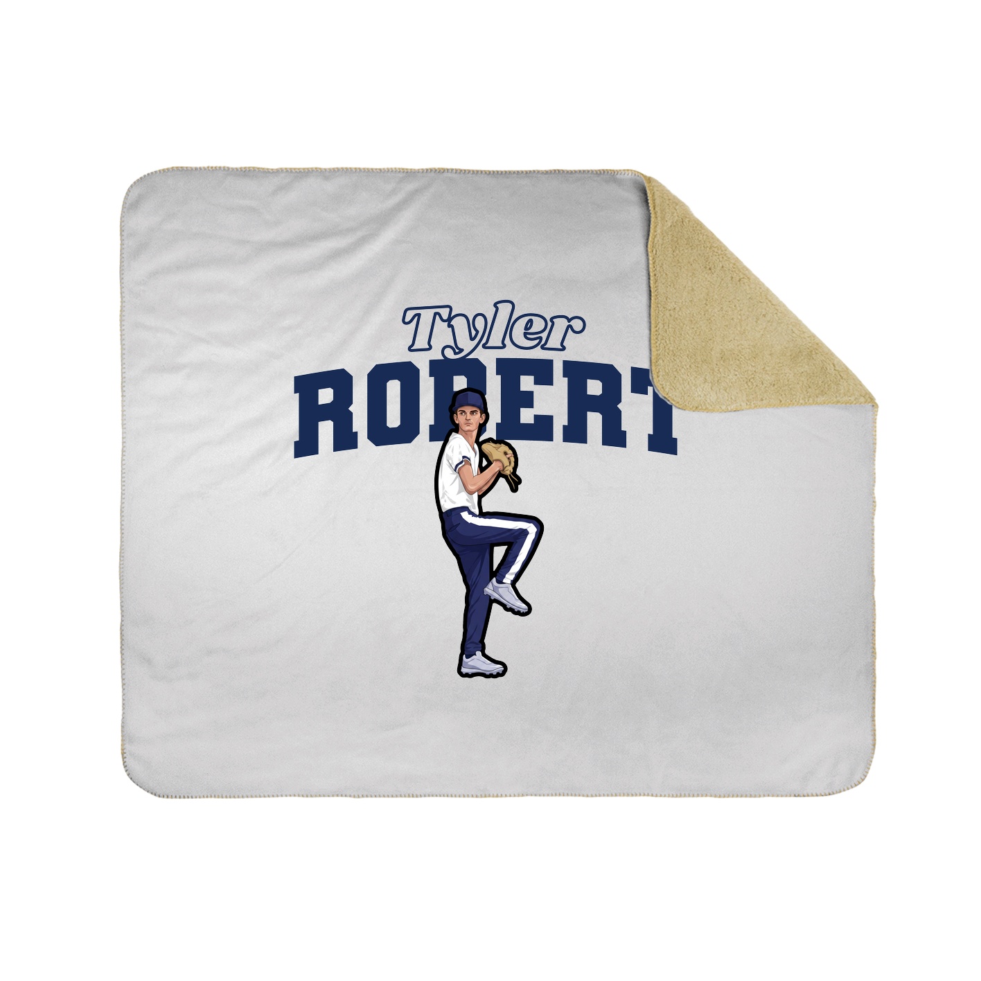 Throw Blanket — Name Arch in White