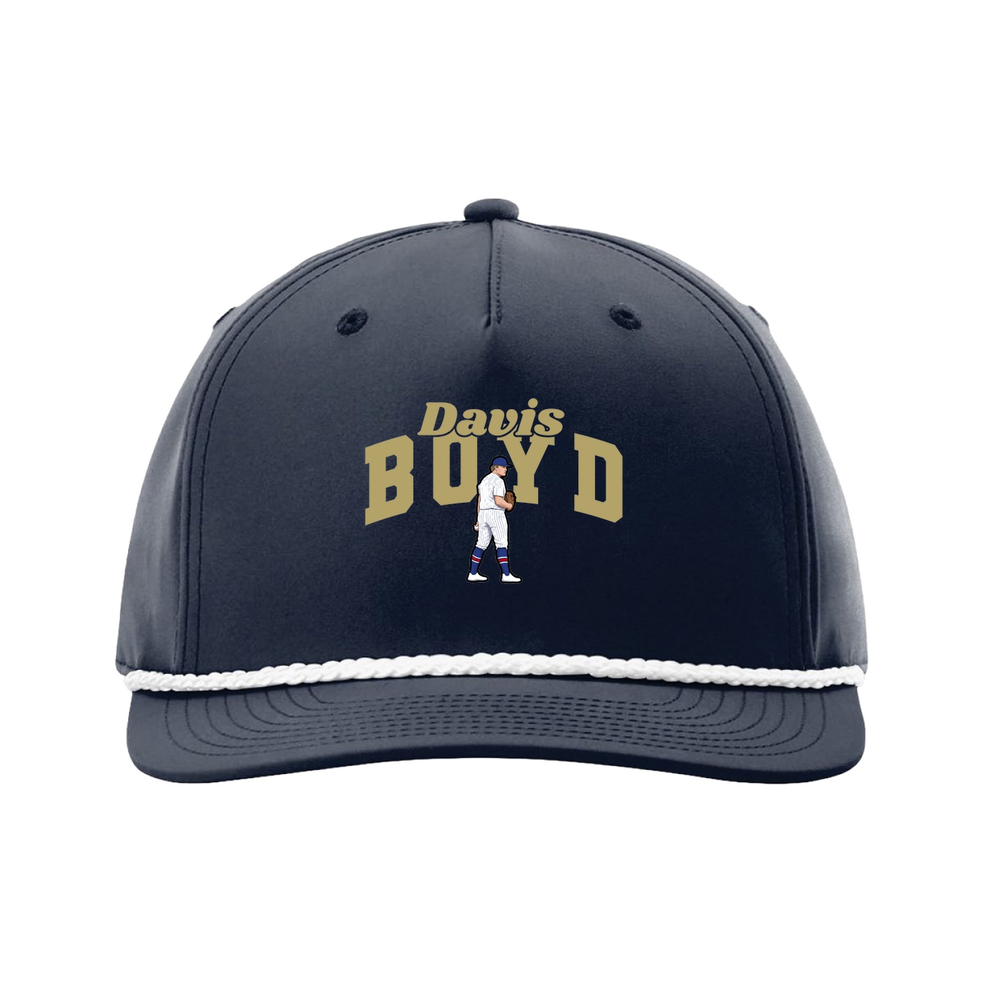 Five-Panel Classic Rope Cap — Signature Arch in Navy