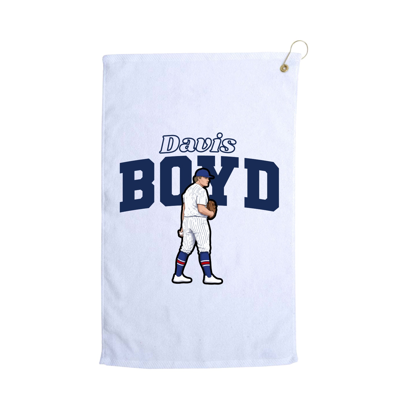 Golf Towel — Name Arch in White
