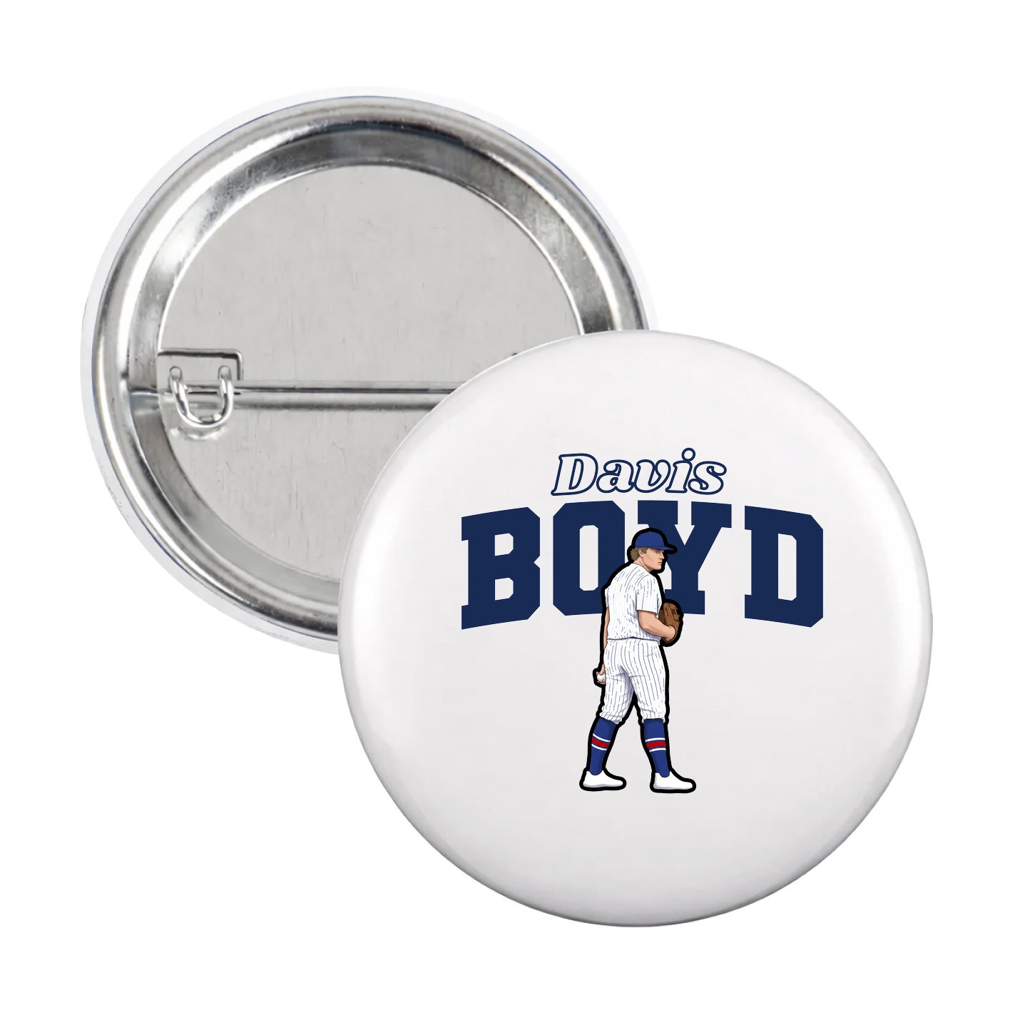 Game Day Button — Name Arch in White