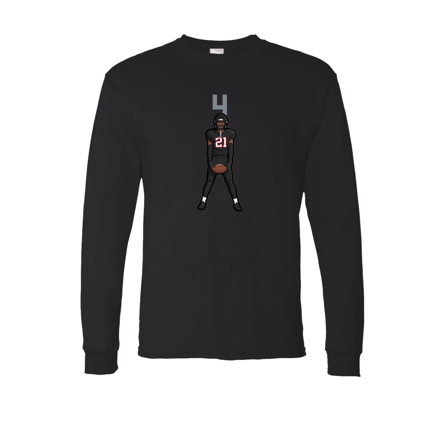 Long Sleeve Tee — Number Top in Black
