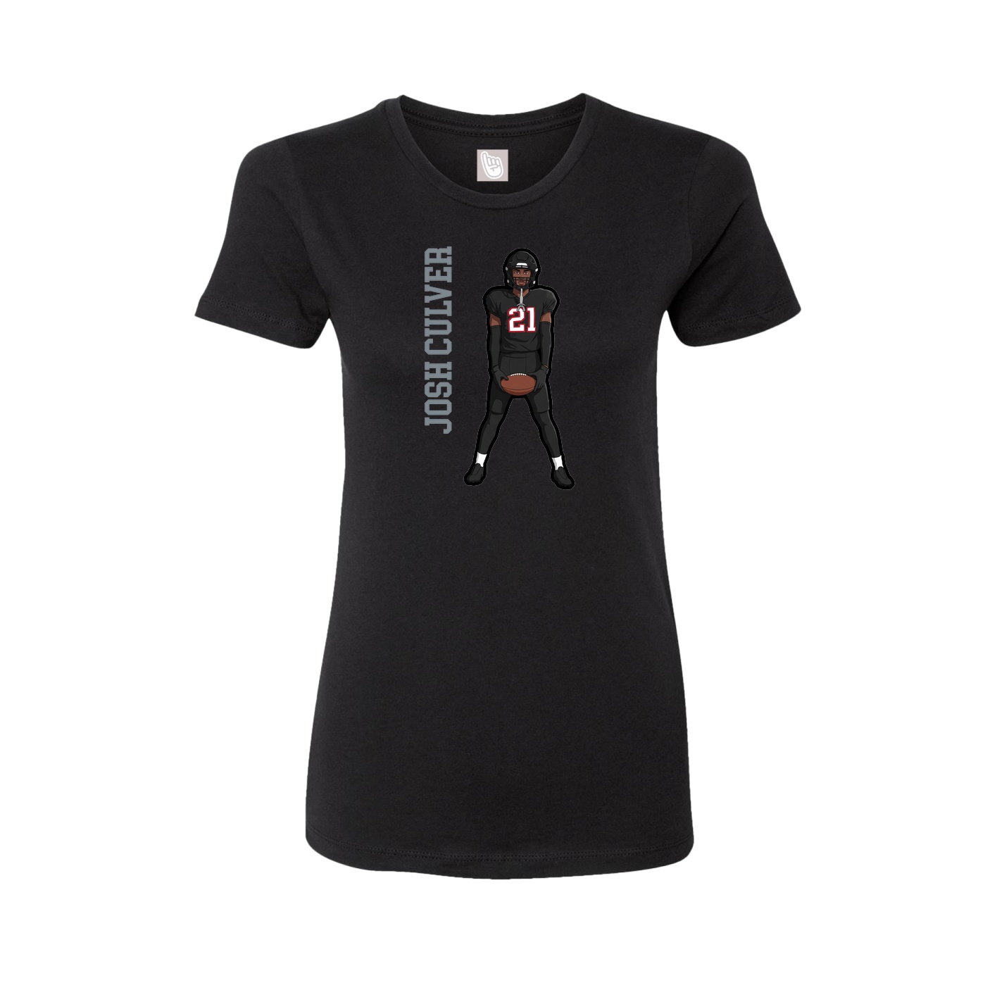 Womens Tee — Name Vertical in Black