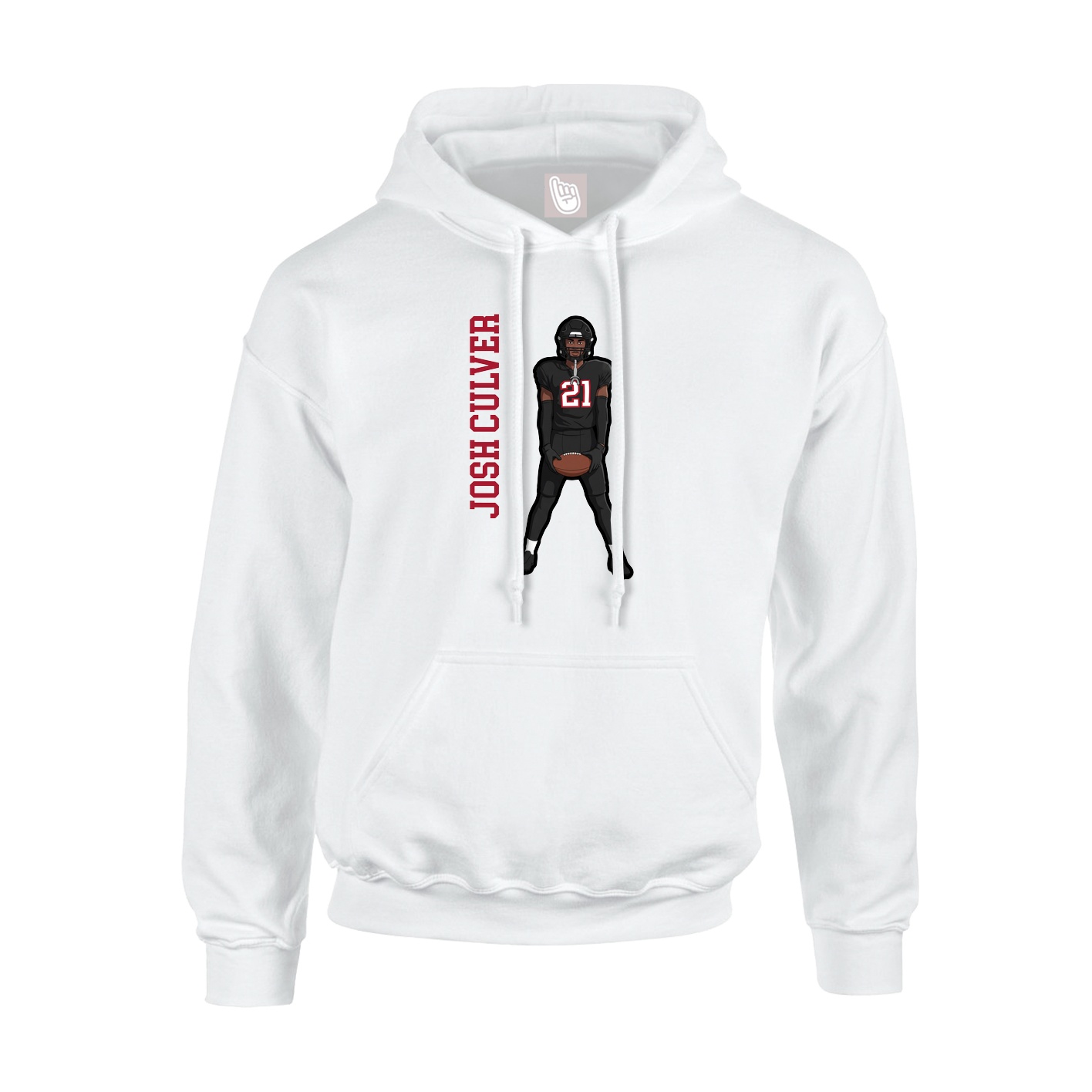 Hoodie — Name Vertical in White