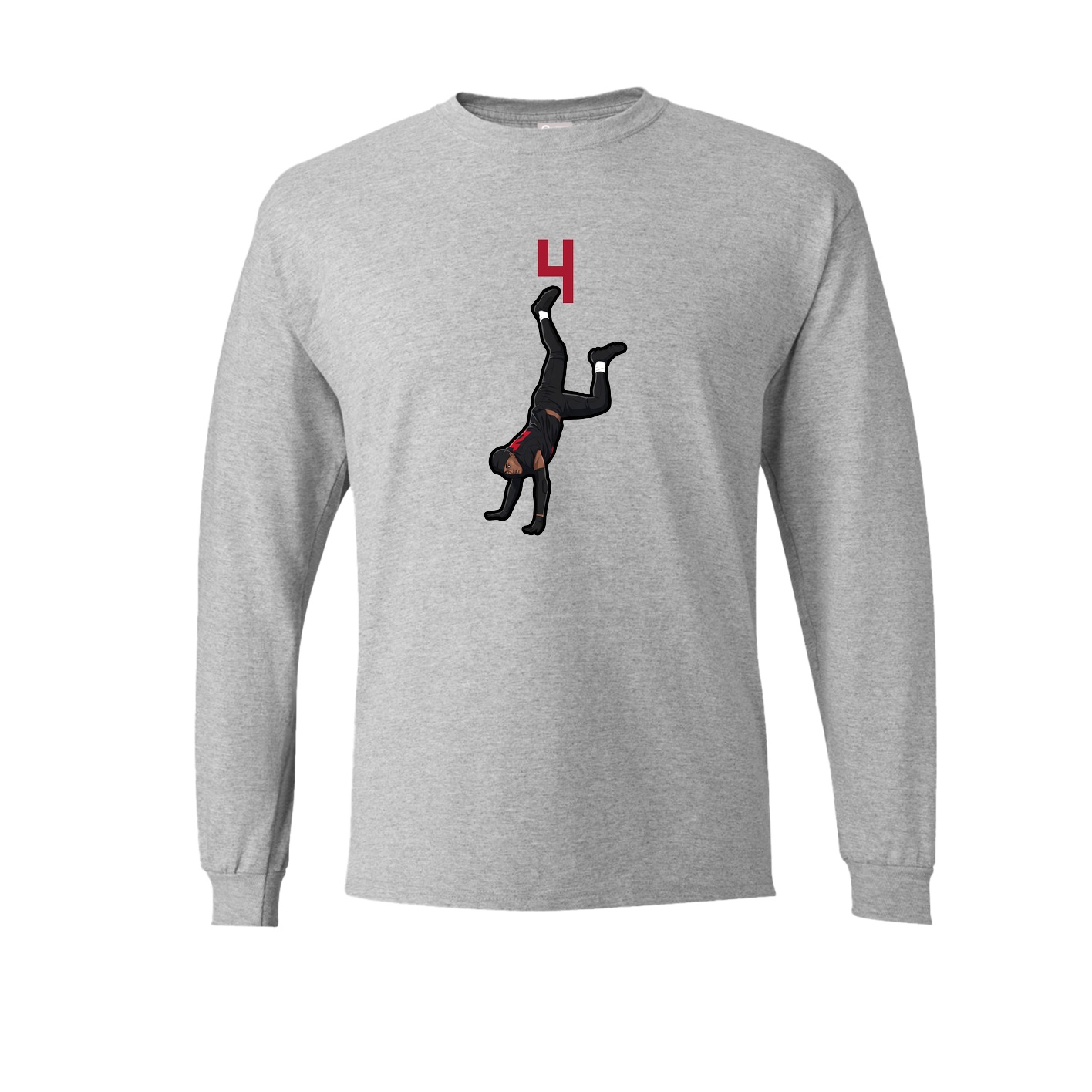 Long Sleeve Tee — Number Top in Grey