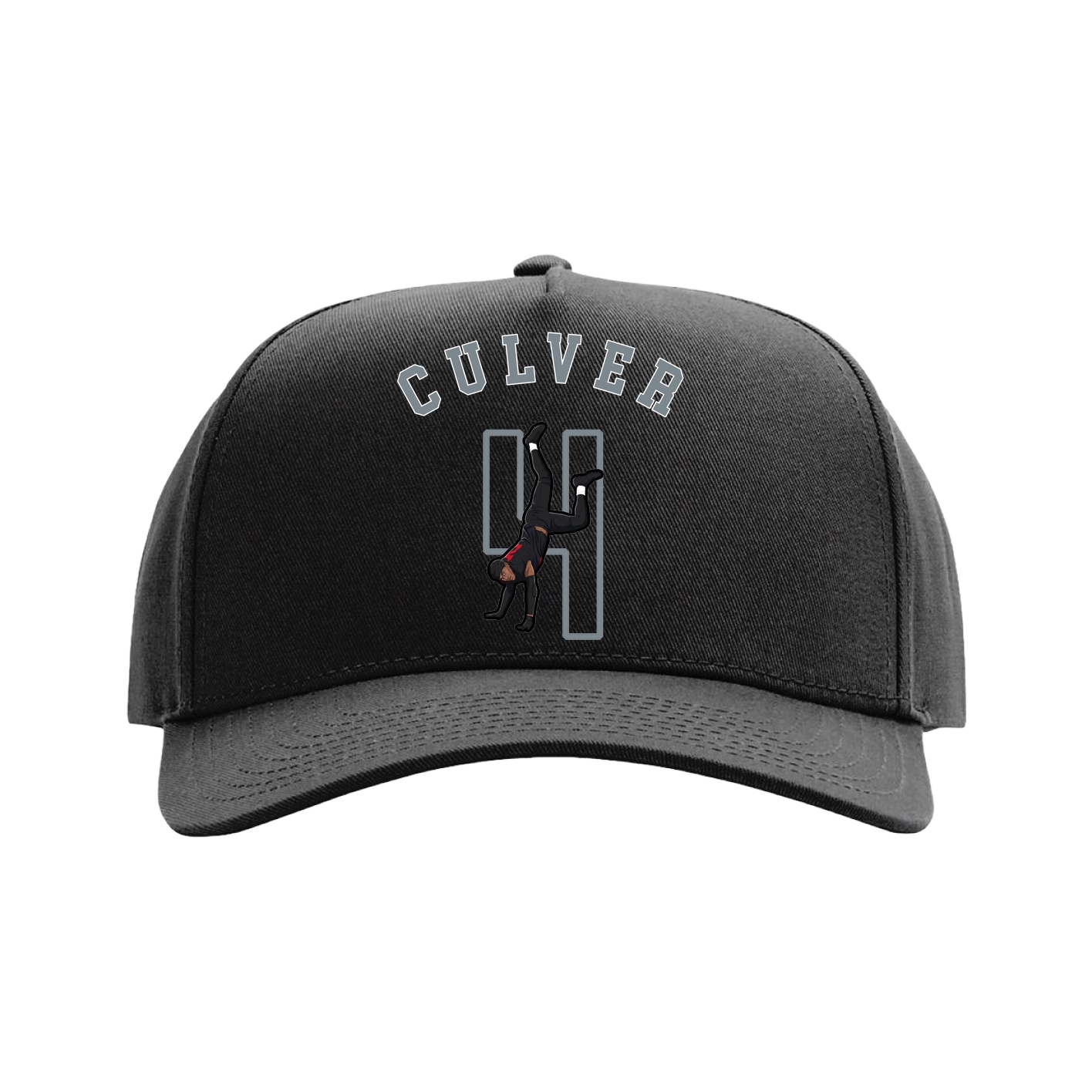 Full Fabric Five-Panel Champ Cap — Shirsey Arch in Black