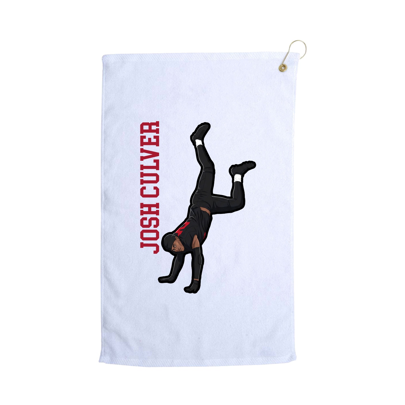 Golf Towel — Name Vertical in White