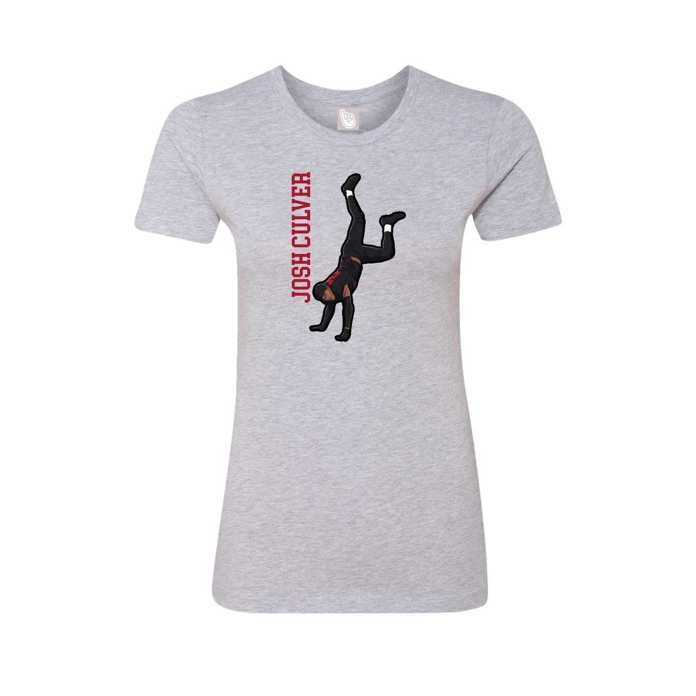 Womens Tee — Name Vertical in Grey