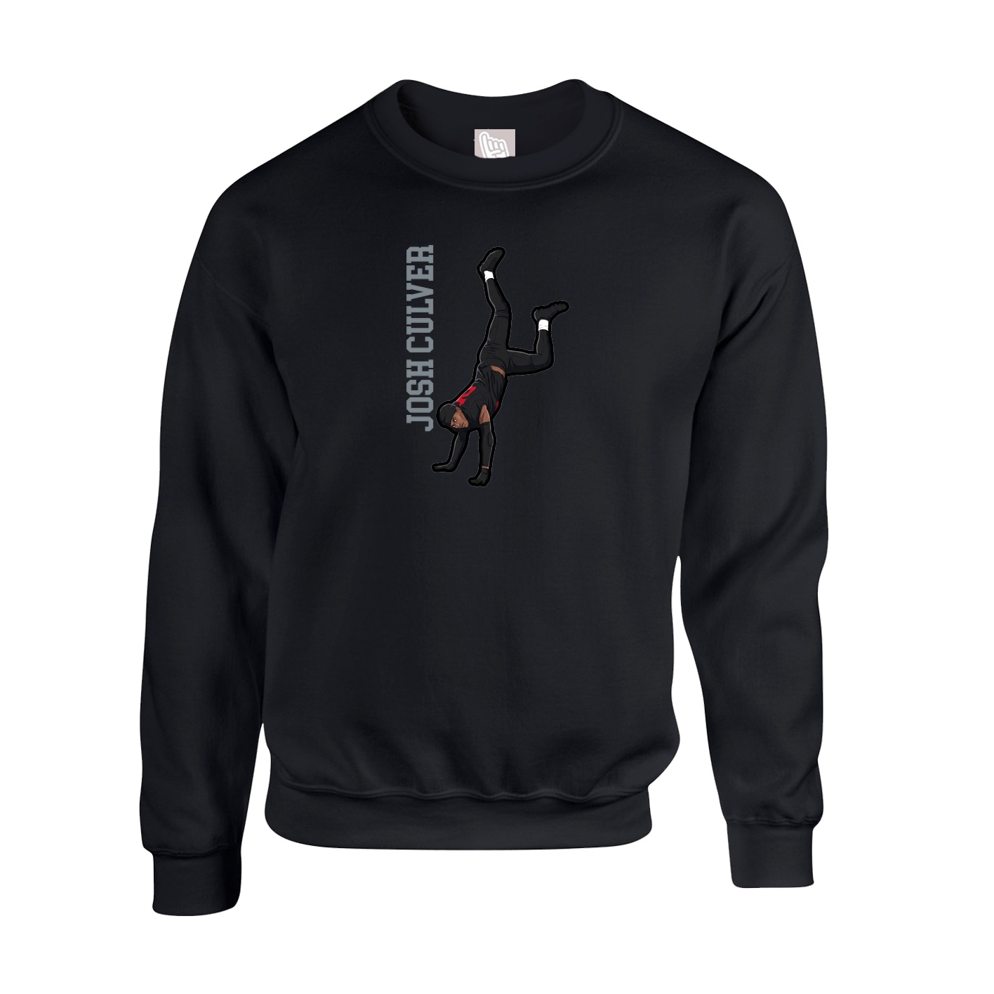 Fleece Crew — Name Vertical in Black
