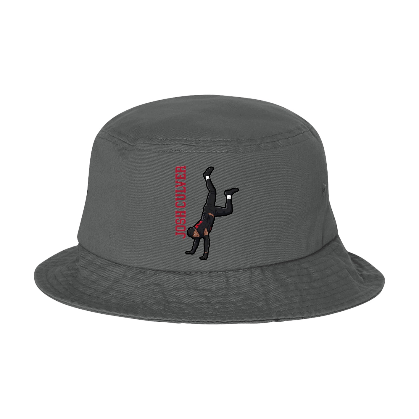Bucket Cap — Name Vertical in Grey