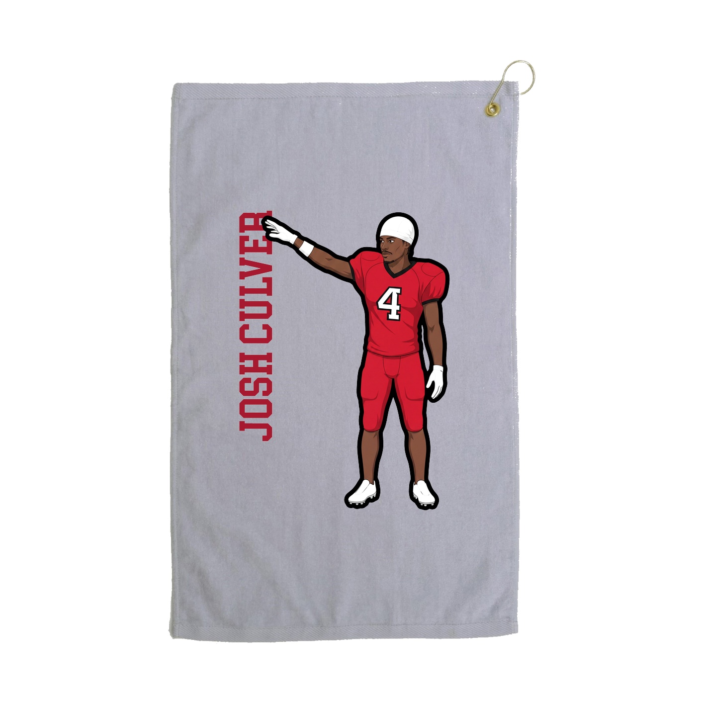 Golf Towel — Name Vertical in Grey