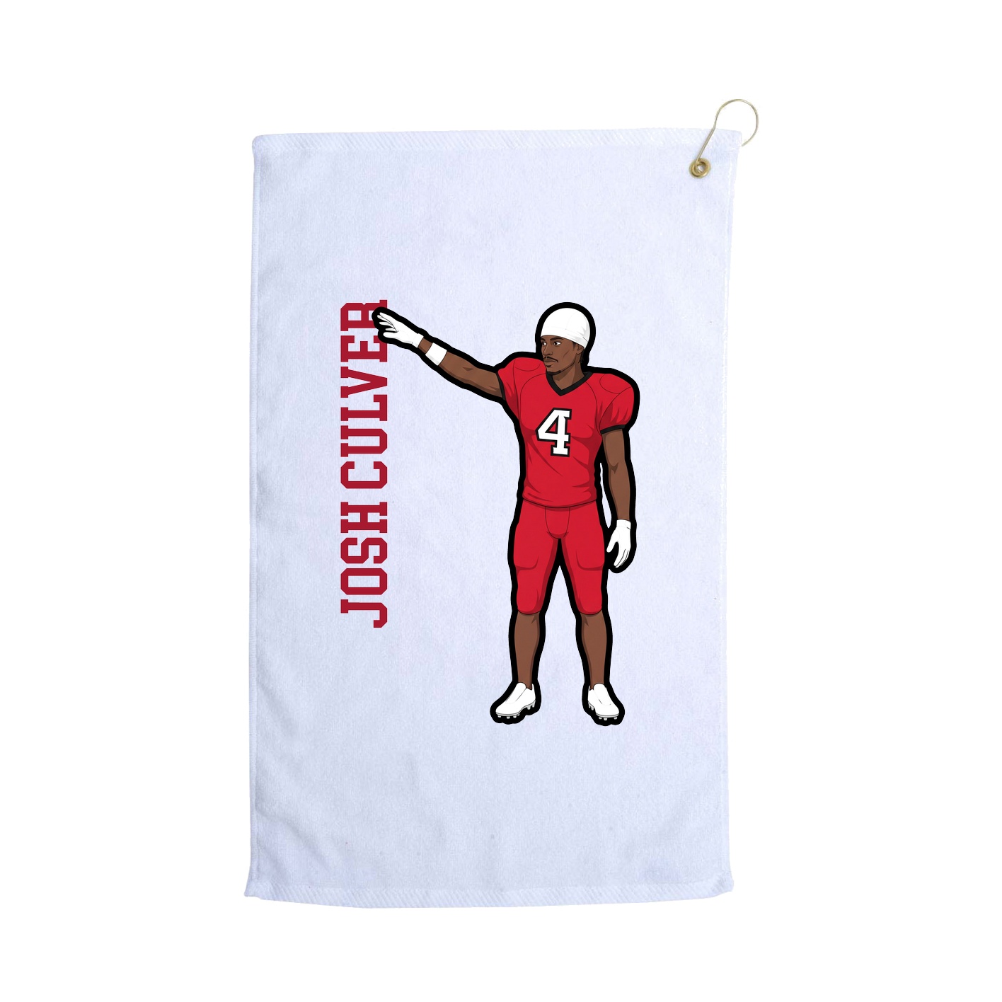 Golf Towel — Name Vertical in White