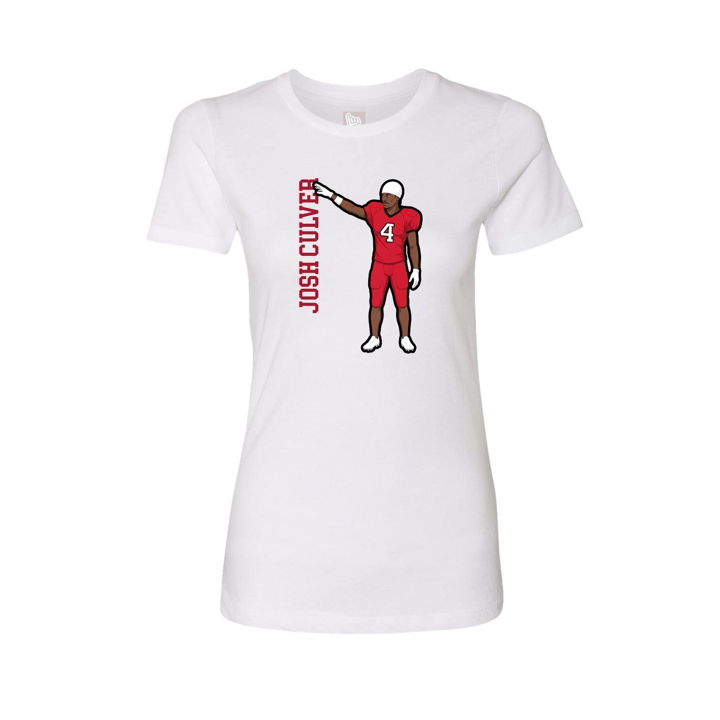Womens Tee — Name Vertical in White