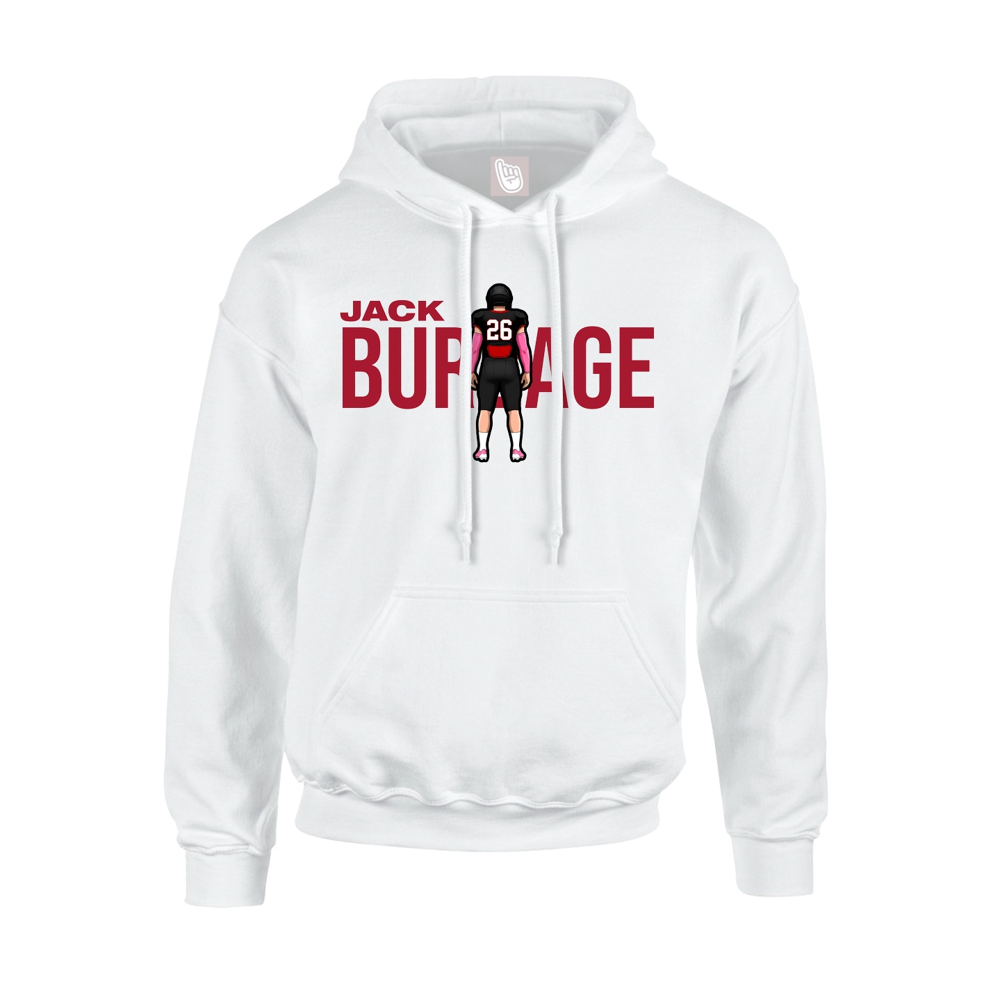 Youth Hoodie — Player Name in White
