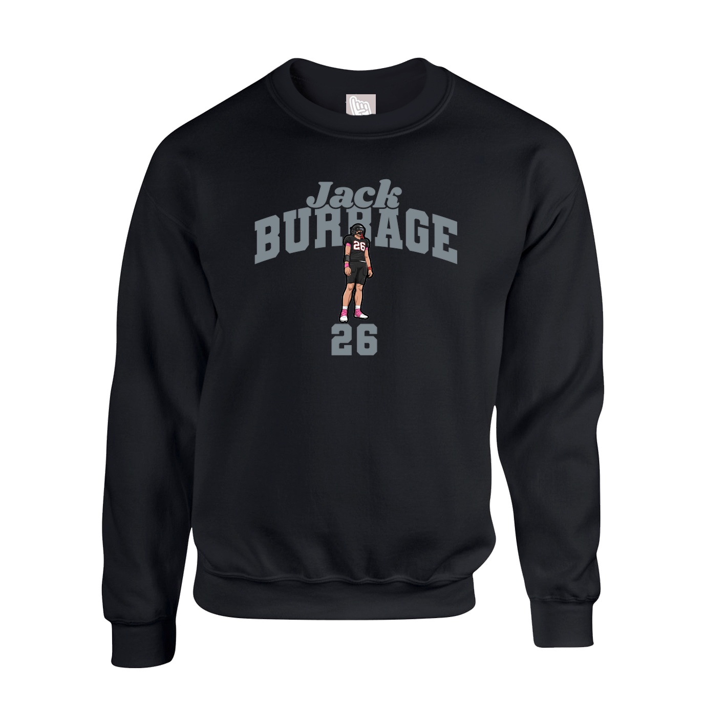 Fleece Crew — Signature Arch in Black