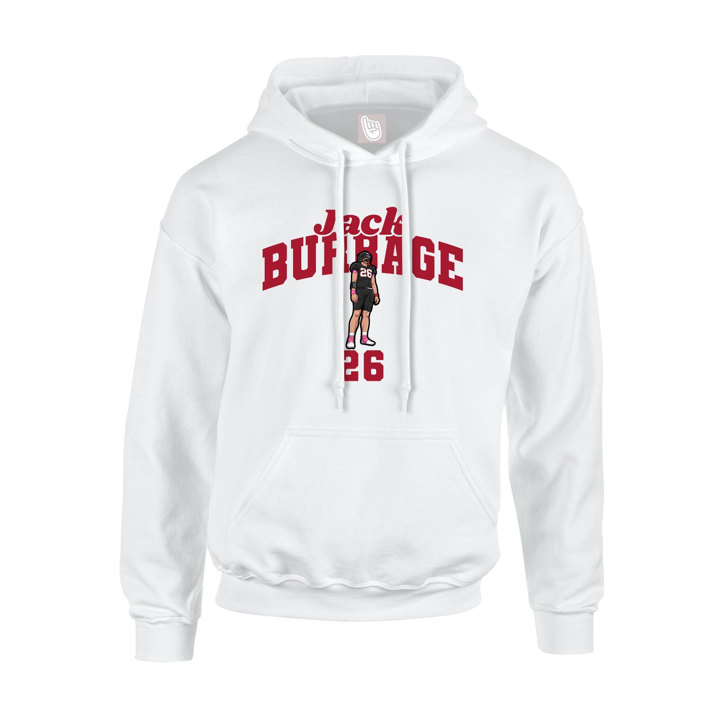 Youth Hoodie — Signature Arch in White