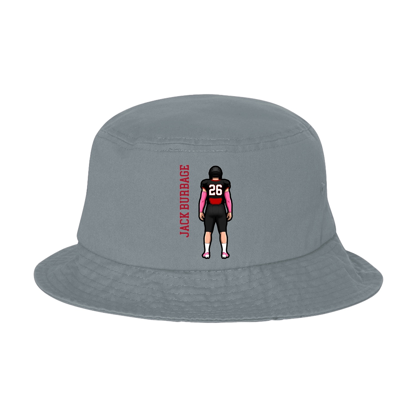 Bucket Cap — Name Vertical in Grey