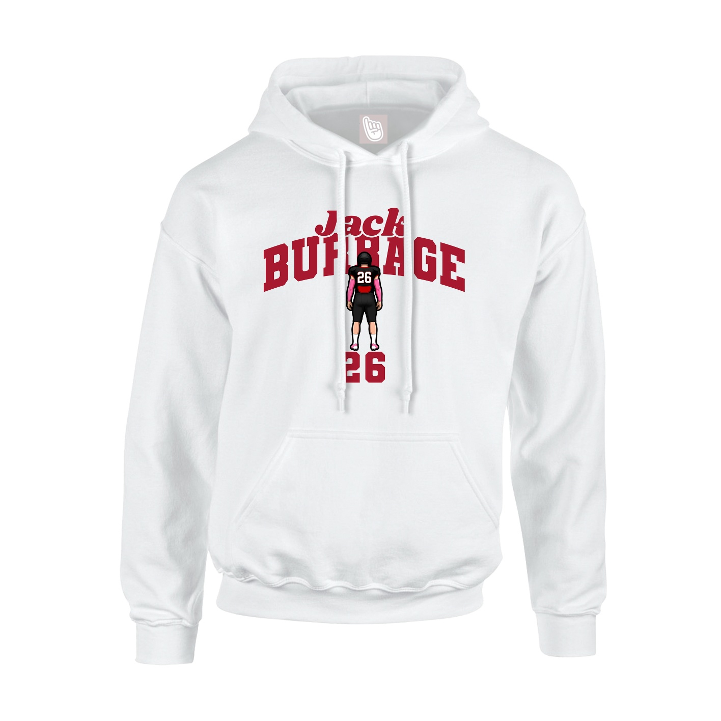 Youth Hoodie — Signature Arch in White