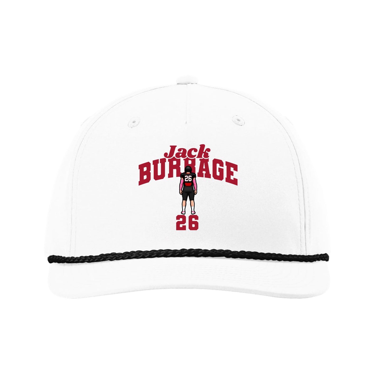 Five-Panel Classic Rope Cap — Signature Arch in White
