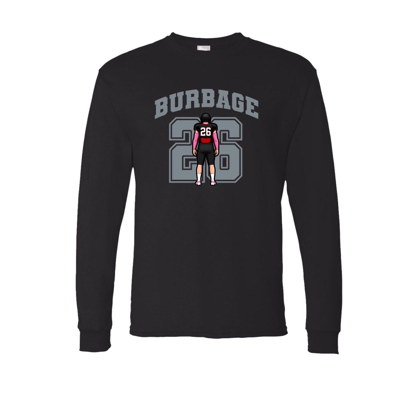 Long Sleeve Tee — Number in Black
