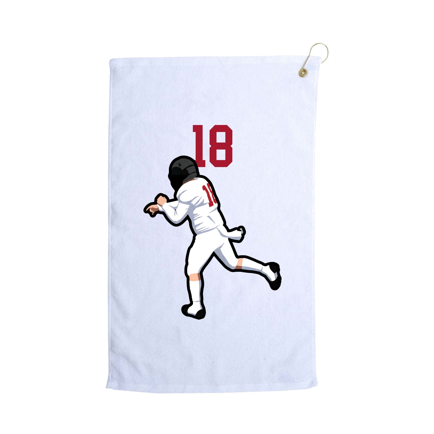 Golf Towel — Number Top in White