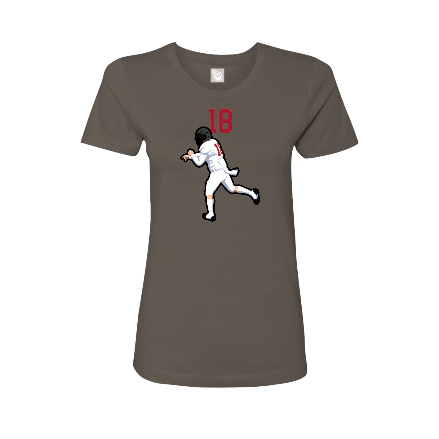 Fitted Women's Tee — Number Top in Grey