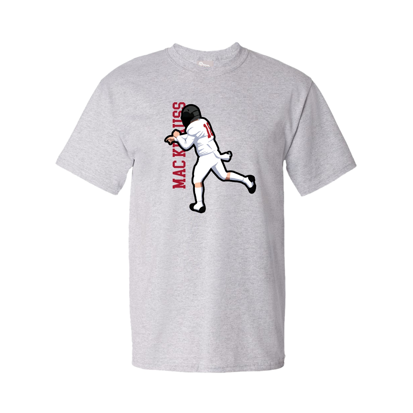Youth Tee — Name Vertical in Grey