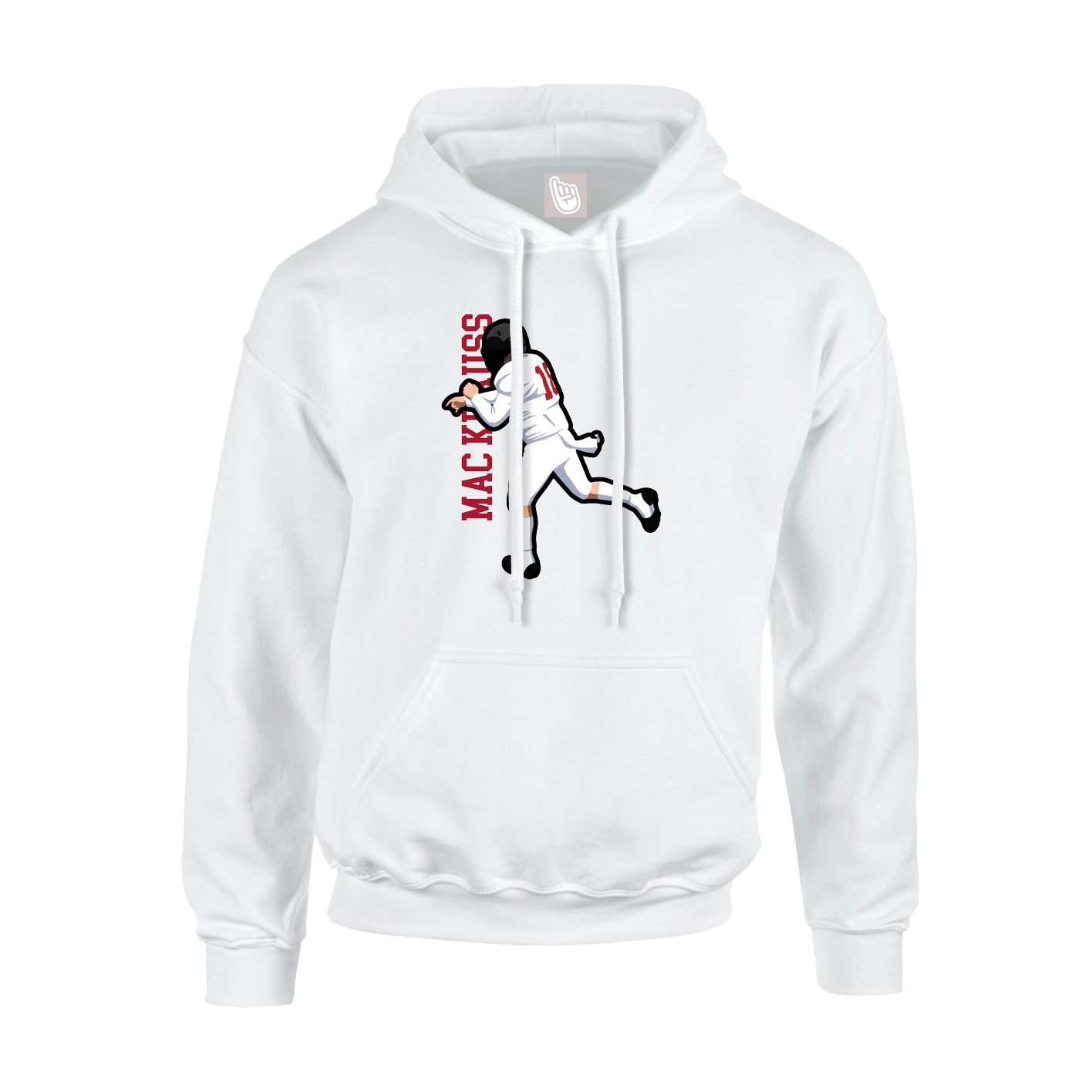 Youth Hoodie — Name Vertical in White