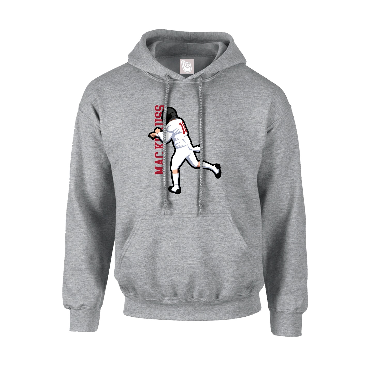Youth Hoodie — Name Vertical in Grey