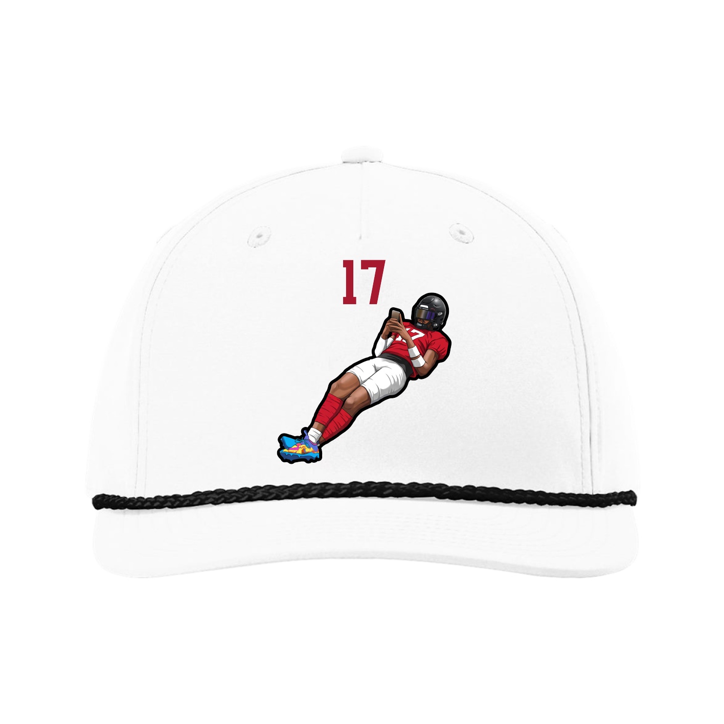 Five-Panel Classic Rope Cap — Number Top in White