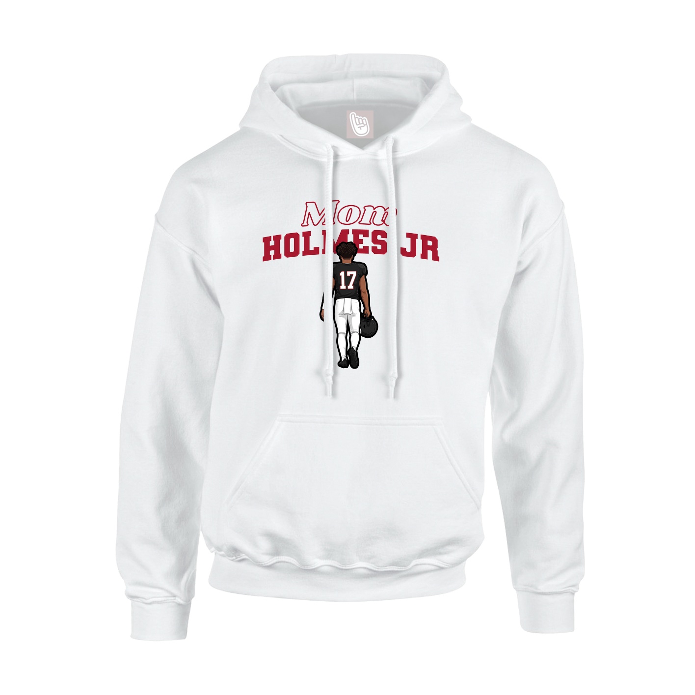 Youth Hoodie — Mothers Day Block in White