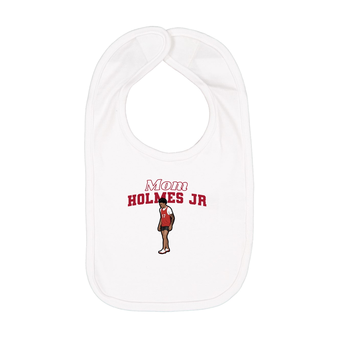 Infant Bib — Mothers Day Block in White