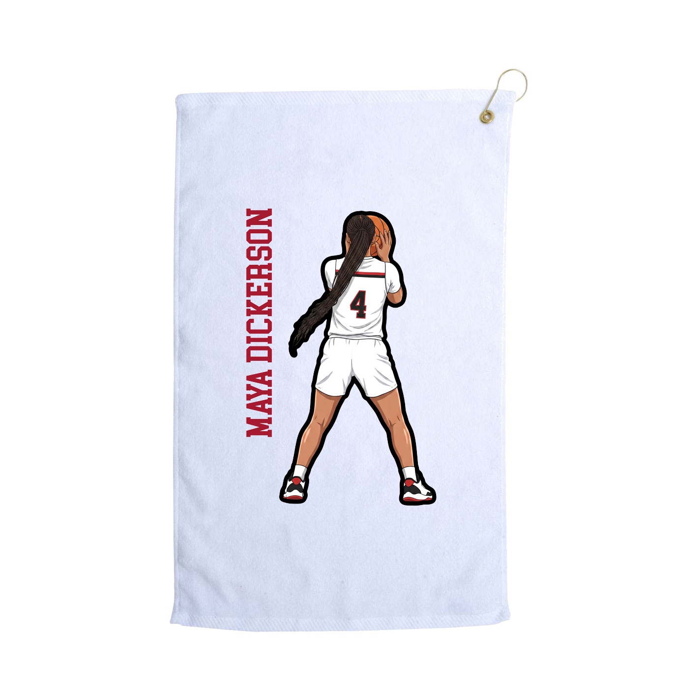 Golf Towel — Name Vertical in White