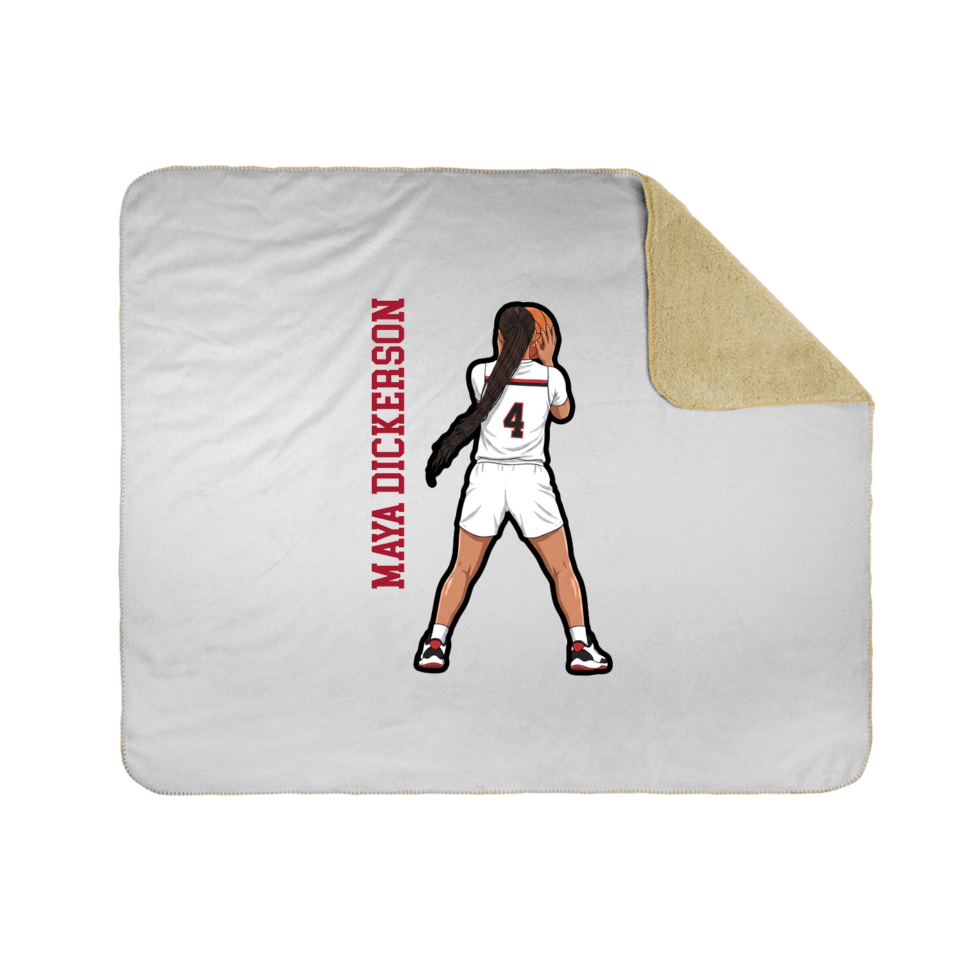 Throw Blanket — Name Vertical in White