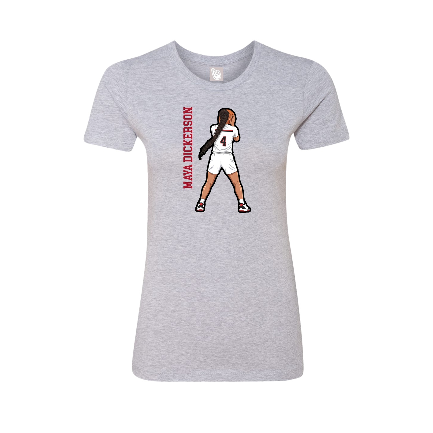 Womens Tee — Name Vertical in Grey