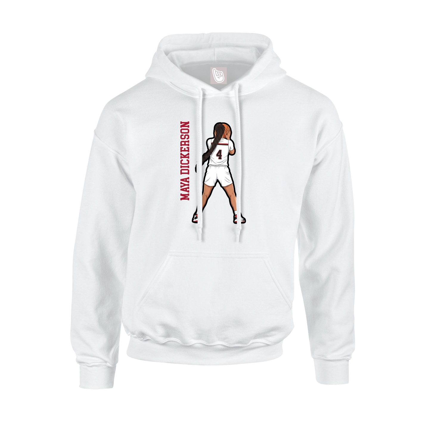 Youth Hoodie — Name Vertical in White