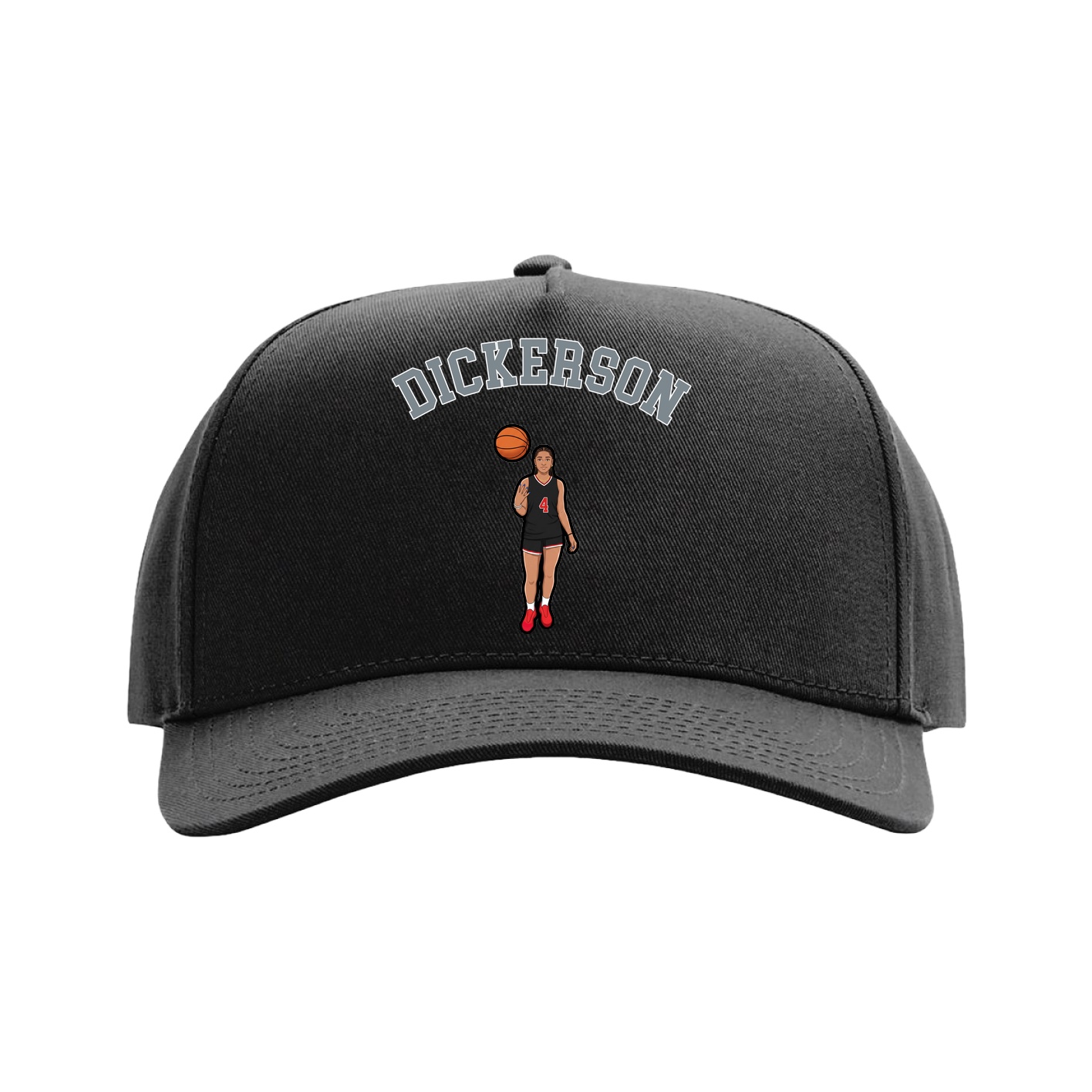 Full Fabric Five-Panel Champ Cap — Shirsey Arch in Black